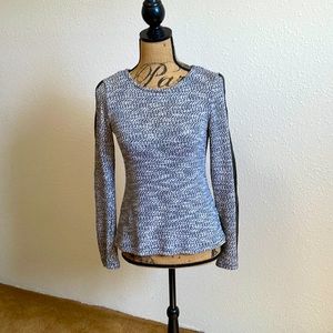 Sweater with faux leather detail